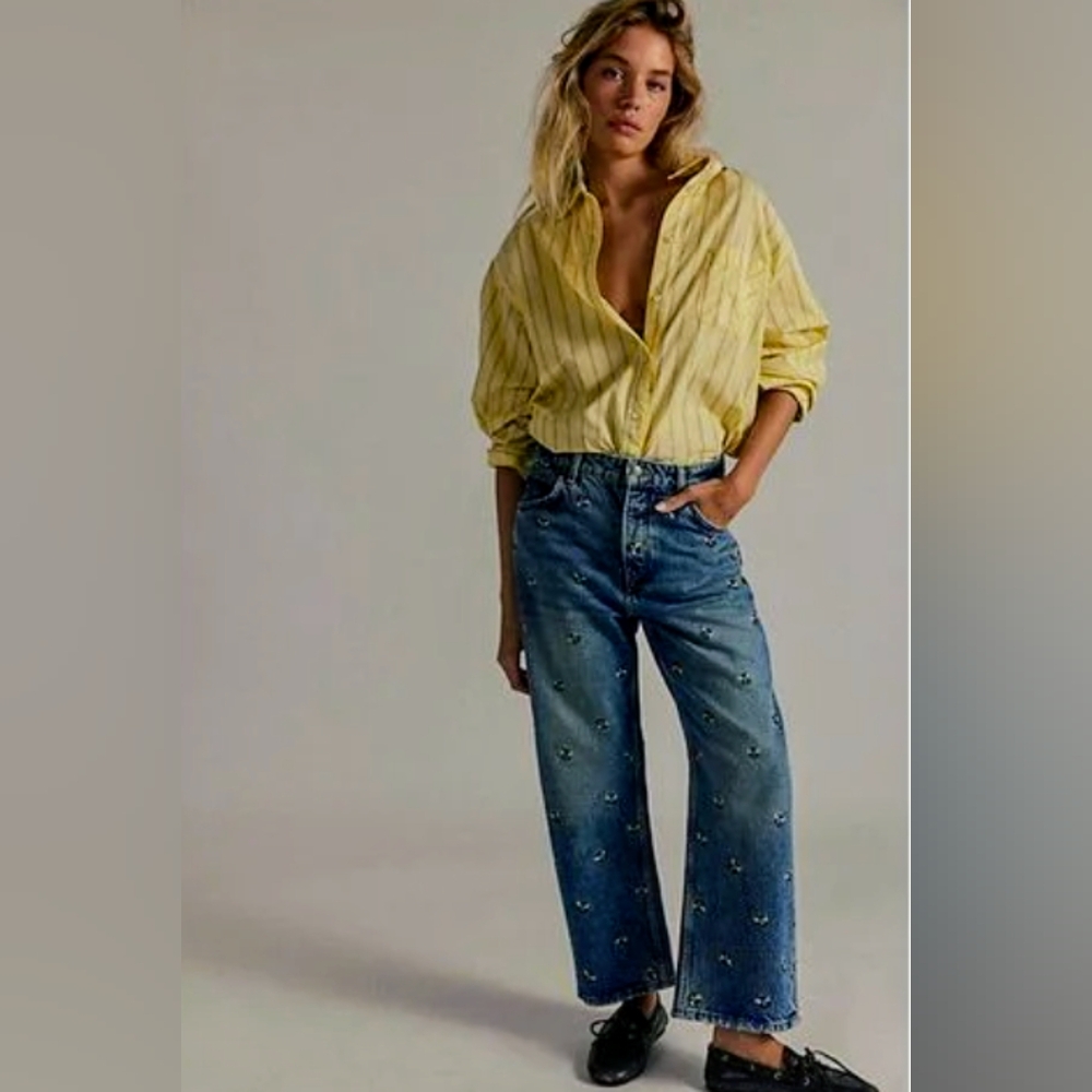 BNWOT Free People x Sandrine Rose Polka Dot Jean